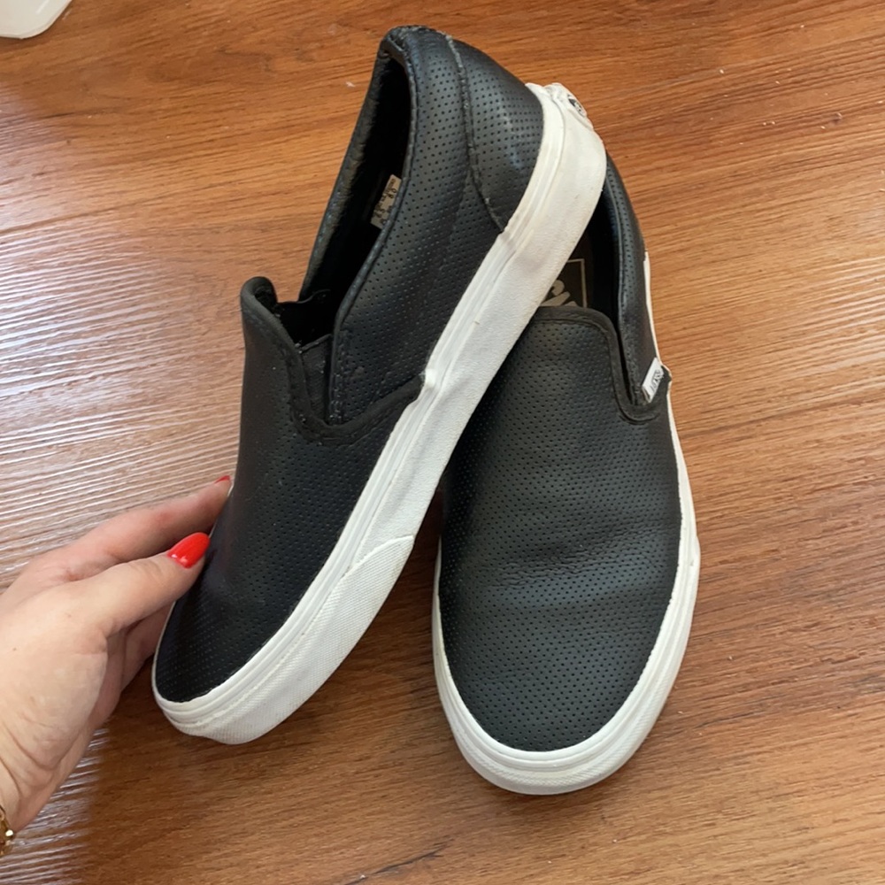 Black leather slip-on vans - Picture 2 of 5
